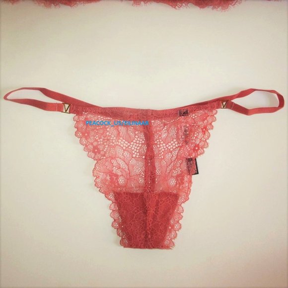 38C/L VICTORIA SECRET Unlined Long Line Bra Top Set Bustier V-String panty lace - Picture 7 of 11